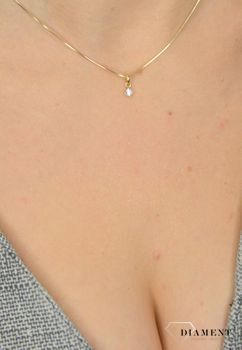 Zawieszka złota DIAMENT białe Drobna zawieszk z diamentami, wykonane z dwukolorowego złota. Elegancka biżuteria, apart, kruk (6).JPG